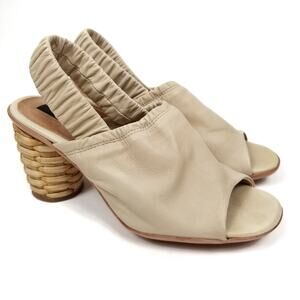 Neosens S626S Mulata Cream Slingback Ratan Heel Open Toe Sandals Size 37